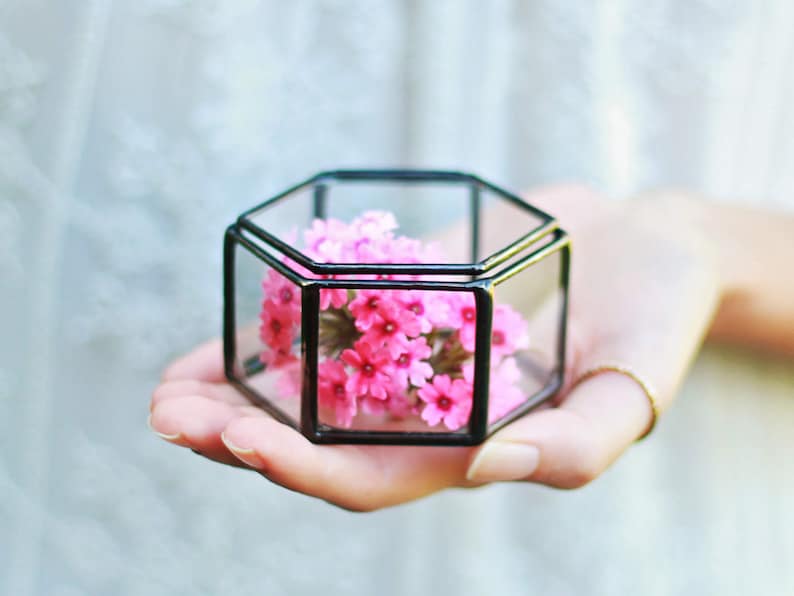 Proposal Ring Box Fall Wedding Decor Boho Wedding Wedding Ring Box Rose Gold Ring Box Stained Glass Ring Bearer Box Ceremony Ring Box