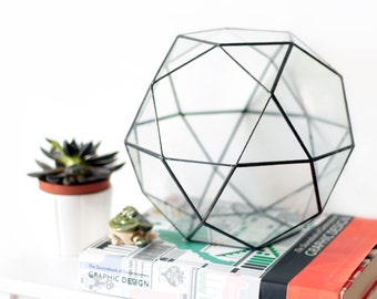 Large Glass Geometric Terrarium Container | Succulent Planter | Gift for Gardener | Modern Table Centerpiece