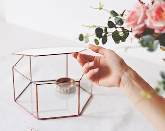 Stained Glass Geometric Jewelry Box | Hexagon