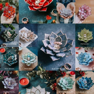 Glass Succulent Ring Dish, Cottagecore Wedding Decor, Valentine's Day Gift image 8
