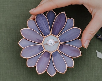Stained Glass Flower Ring Dish • Jewelry Holder • Mother Daughter Gift