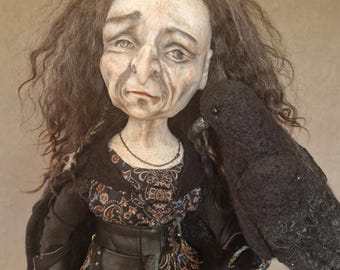 OOAK, Art Doll, Good Witch, Baba Yaga, Collectible Interior, Decor