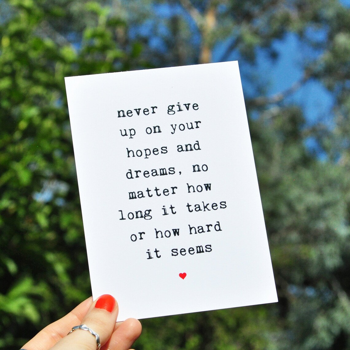 Positive Quote Print Hopes And Dreams Postcard Print Etsy