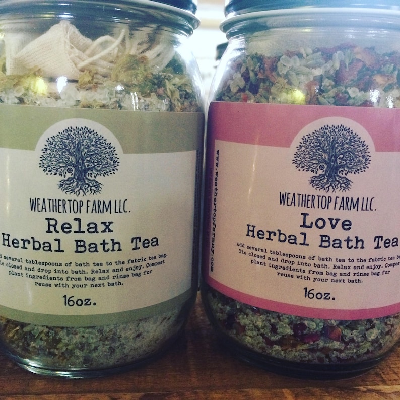 Herbal Bath Teas Relax Restore or Love Etsy
