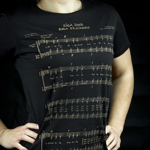 Riga song music sheet t shirt
