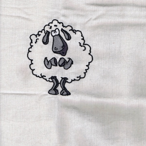 Kitchen Towel of a sheep.  100% cotton.