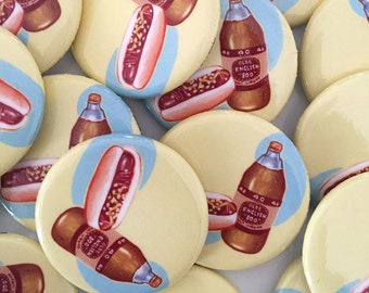 Hot Dog and 40oz Button