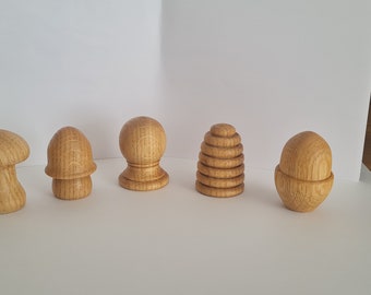 garden cane toppers Acorns safe and looks great handmade wooden garden cane top