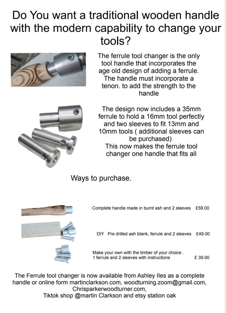 ferrule multiple tool handle woodturning tool handle image 6