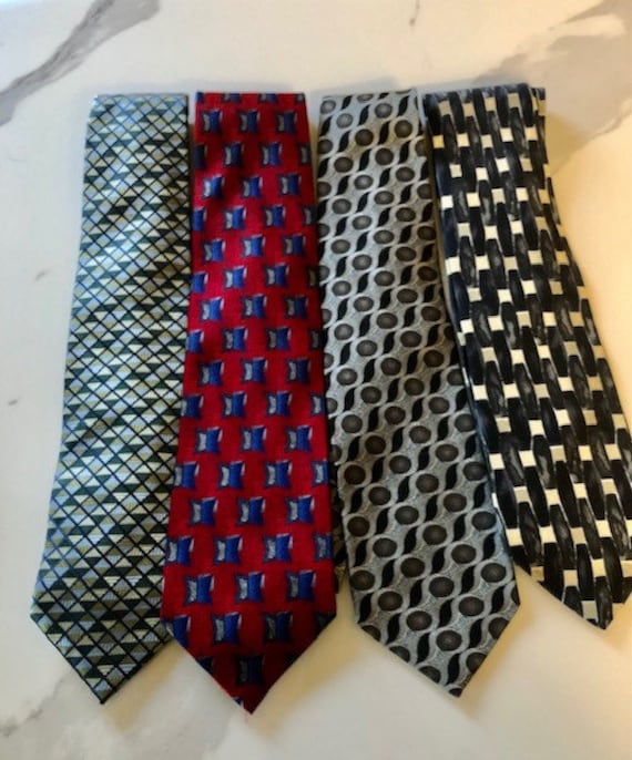 VINTAGE Men's SILK TIES- Lot of 4- Nordstrom, Rustic