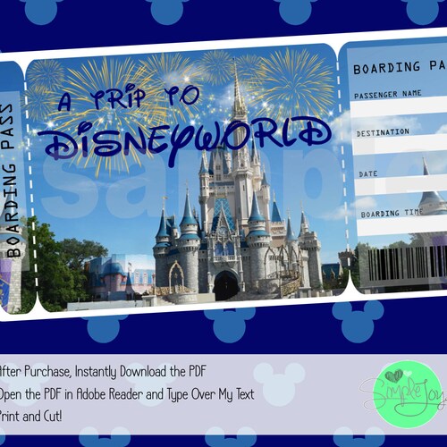 Printable Ticket to Universal Studios Boarding Pass Etsy