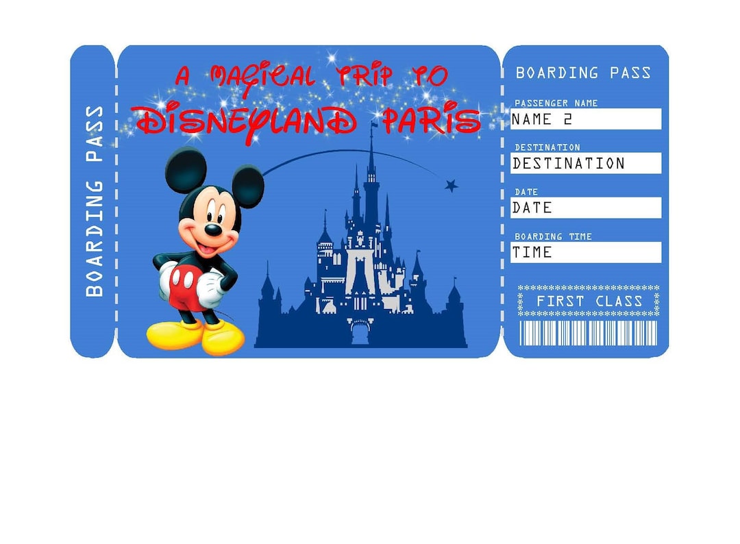 Free Printable Disneyland Paris Tickets