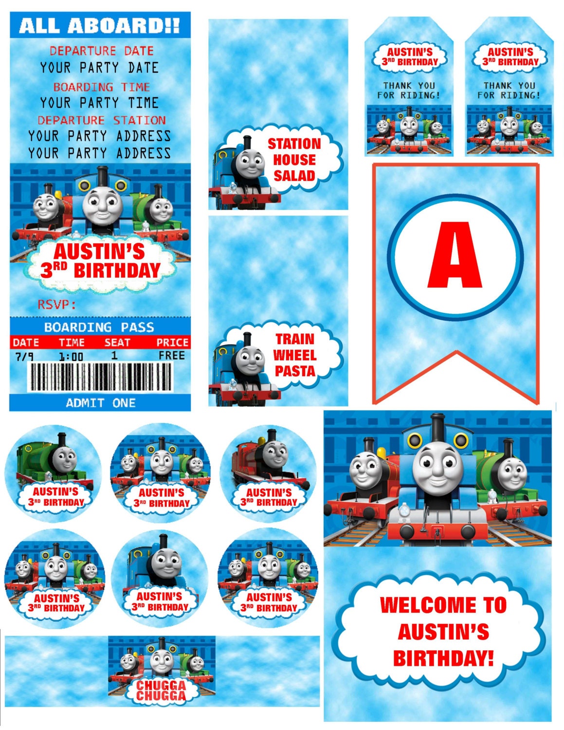 Thomas & Friends Train Ticket Sports Bottle