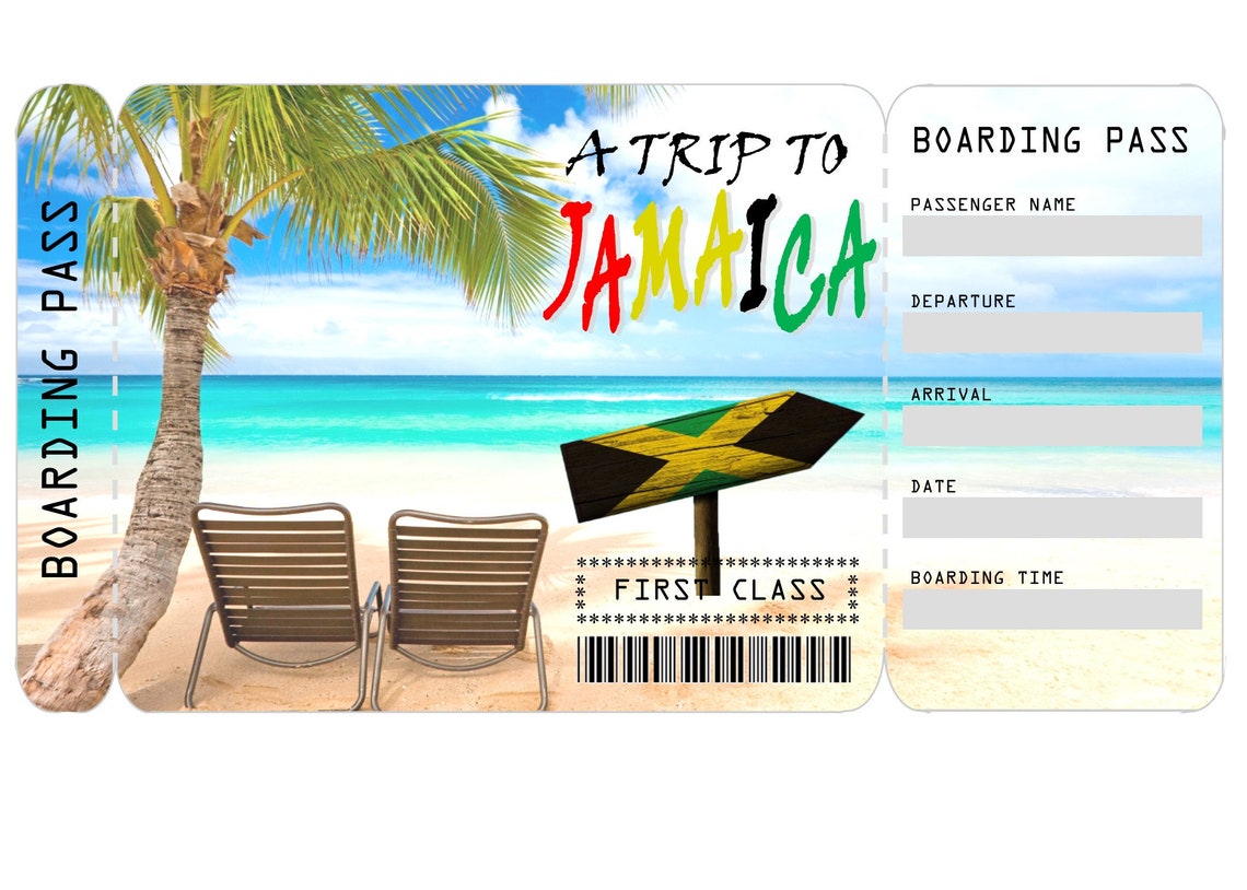 Printable Ticket to Jamaica - Etsy