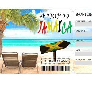 Printable Ticket to Jamaica