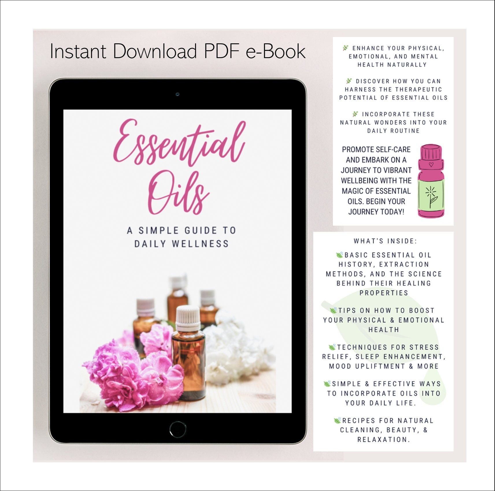 Essential Oils A Simple Guide to Daily Wellness e-book. Beginner's Guide  Natural Wellness Essential Oils, Recipes and Practical Tips 