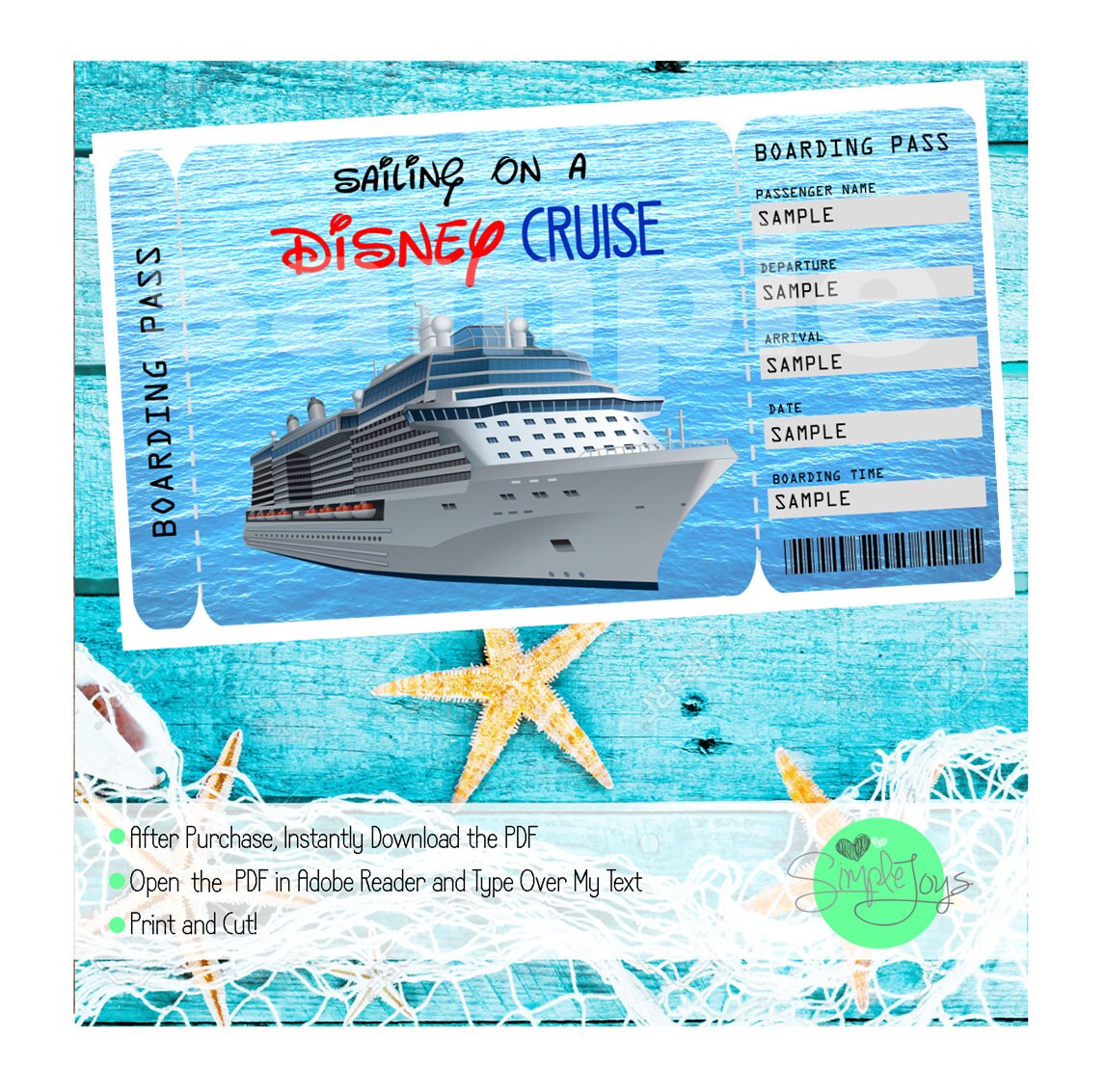 Disney Cruise Printable Ticket Surprise Vacation Trip Etsy Disney Cruise Printable Ticket Surprise Vacation Trip Etsy