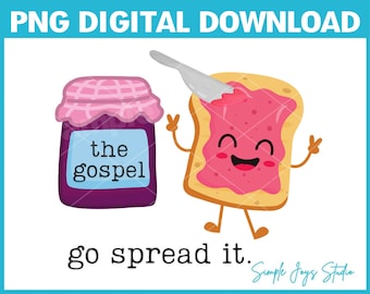 Evangeliet, sprid det, PNG: Kristen dekal (digital nedladdning)