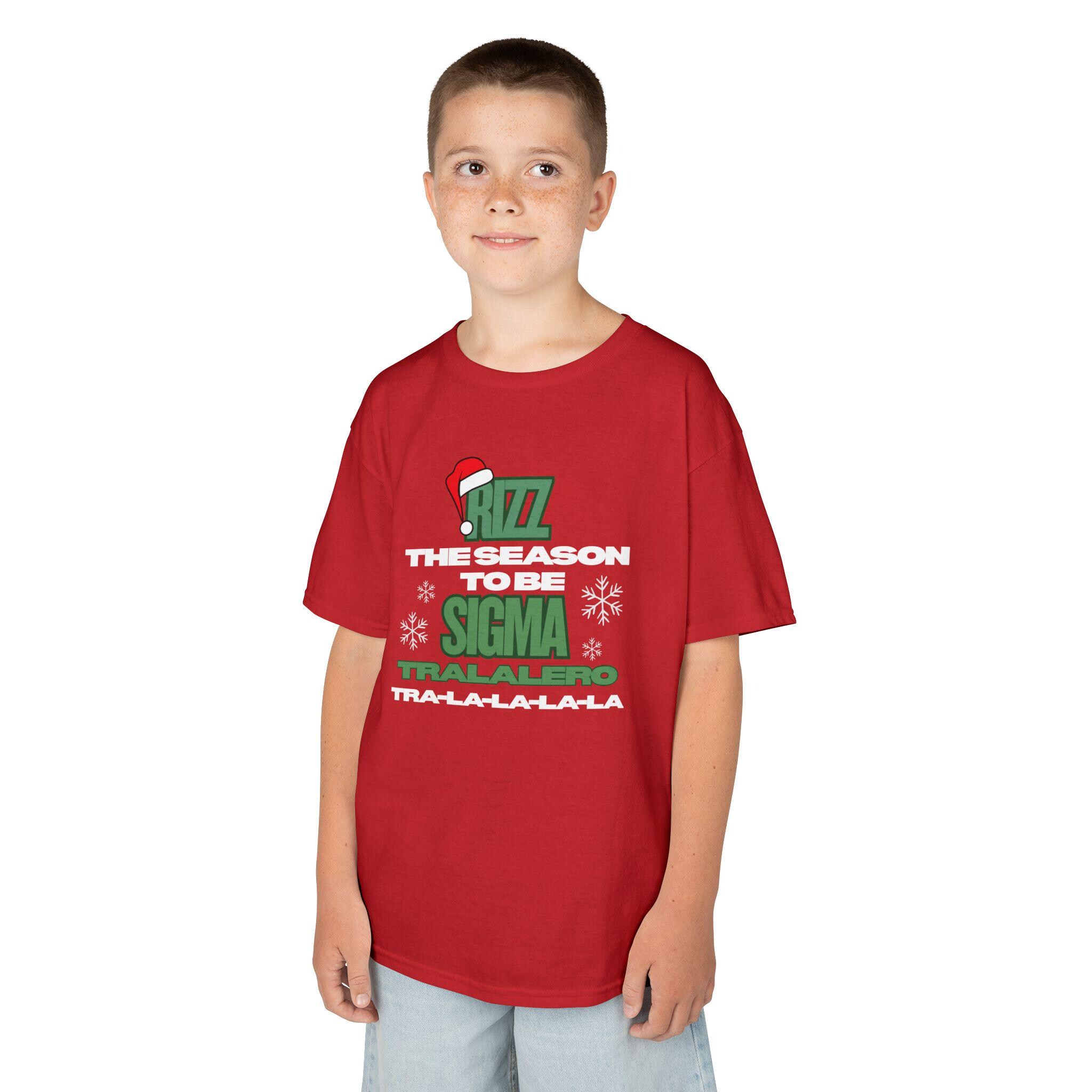 Rizz the Season Kids Christmas Tee, Funny Teen Slang Shirt, Tralalero ...