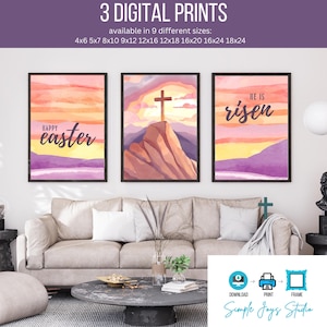 Watercolor Easter Print Set: Christian Wall Art (Digital Download)