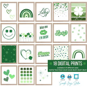 St Patrick&#39;s Day Printable Wall Art | St Patrick&#39;s Decor | Lucky Shamrock Digital Prints | Instant Download St. Paddy’s Art