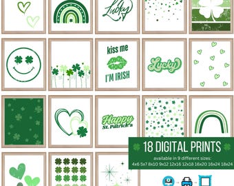 St Patrick's Day Shamrock Art Prints: Lucky Irish Decor (Digital Download)