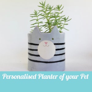 Vaso con ritratto di gatto, ritratto di gatto personalizzato, regalo per amanti dei gatti, ritratto da foto, vaso in ceramica, ceramica