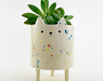 Cat Planter with Legs, Modern Planter, Fun Planter, Unique Planter, Anniversary Gift