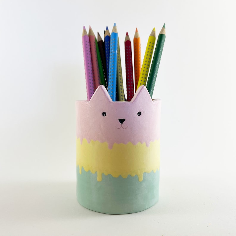 Ice Cream Cat, Plant Pot, Ceramic Pot, Cat Planter, Gift for Girlfriend image 2