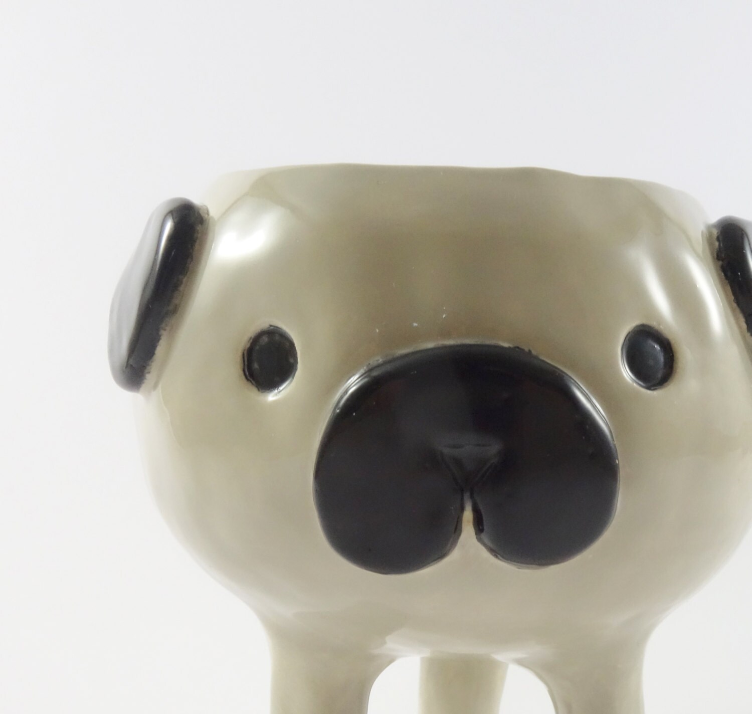 Pug Pot Handmade Ceramic Pug Planter, Dog Succulent Pot - Etsy UK