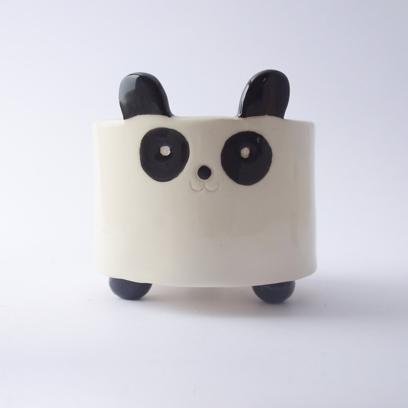 Panda Bear Planter Plant Pot Ceramic Pottery Etsy