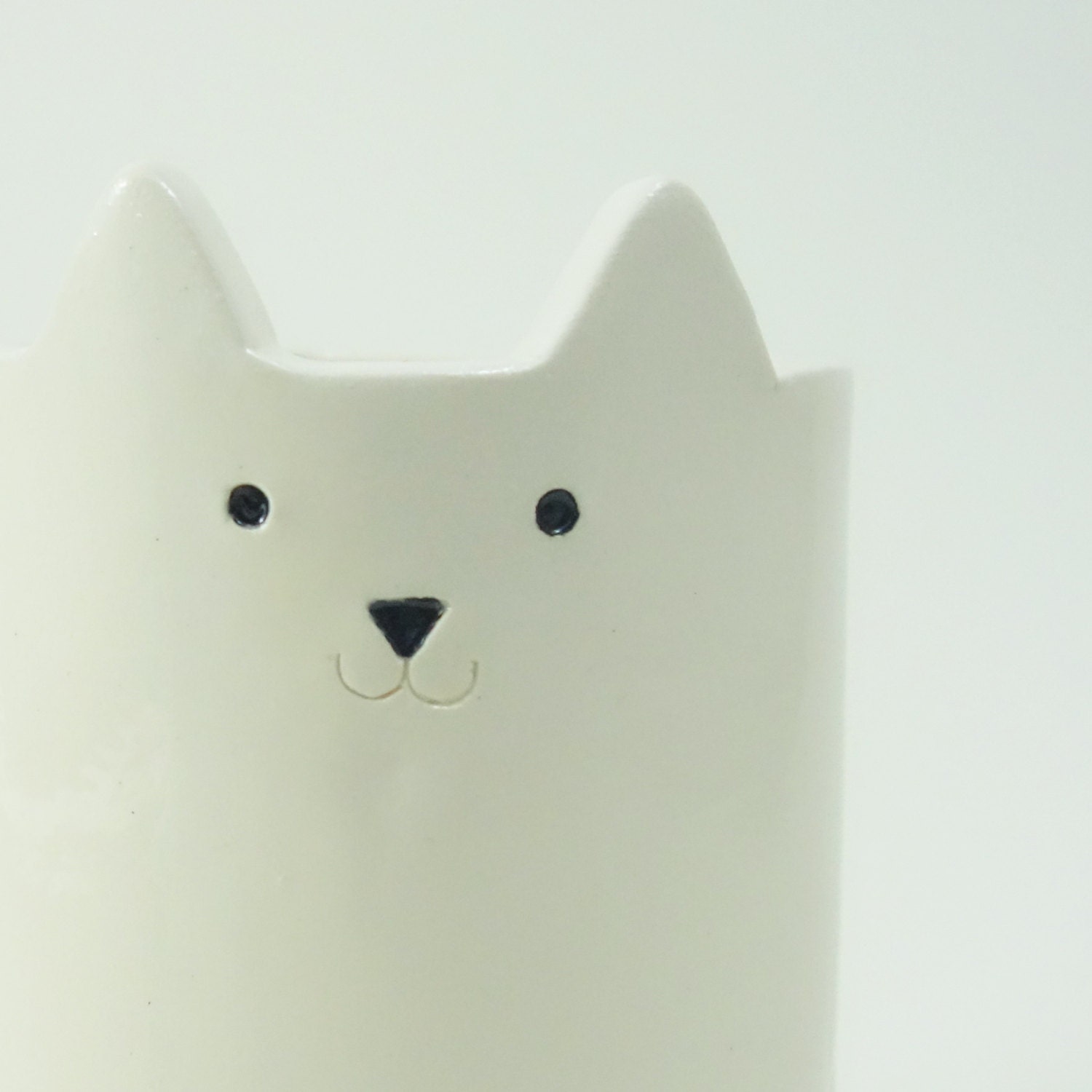 Cat Pencil Holder Pen Pot White Ceramics Desk Organiser Etsy Australia
