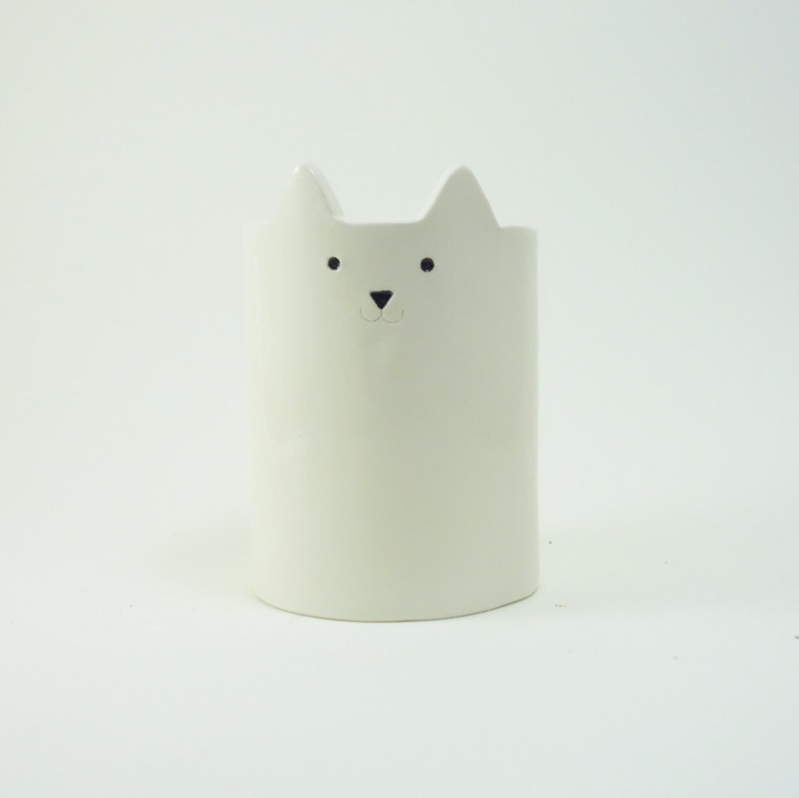 Cat Pencil Holder Pen Pot White Ceramics Desk Organiser Etsy Australia