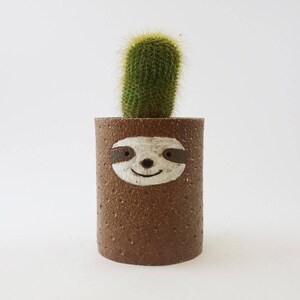 Sloth Planter, Ceramic Succulent Pot, Cactus Plant Pot, Ceramic Planter, Sloth Pot, Sloth image 5