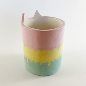 Ice Cream Cat, Plant Pot, Ceramic Pot, Cat Planter, Gift for Girlfriend image 3