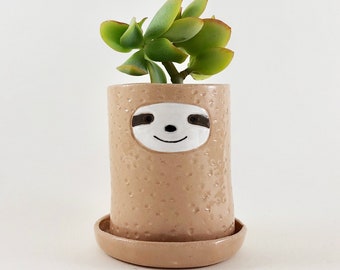 Sloth Planter, Ceramic Succulent Pot, Cactus Plant Pot, Ceramic Planter, Sloth Pot, Sloth