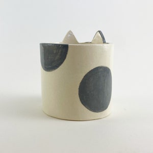 Cache-pot chat, couleur d'accompagnement au choix, poterie chat, pot succulent avec système de drainage image 7