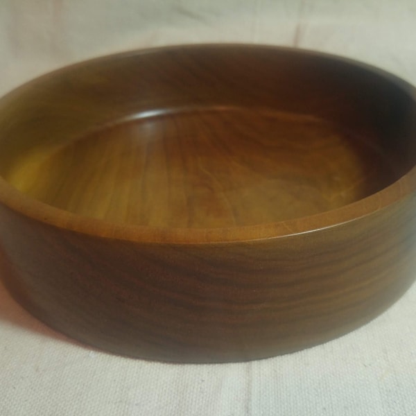 Hand Made Danish Modern Style Wood Bowl, 8 in, Locally Made, Small Tray, Scandinavian Design, Buffed Wood, Contemporary Look, Mid Century