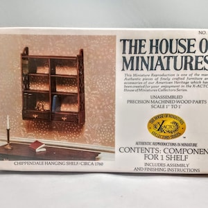House of Miniatures, Chippendale Hanging Shelf, Circa 1760, Kit # 40032, X-Acto, 1977, Sealed Box, Unassembled Kit, Wooden Parts, Metal Hdwr