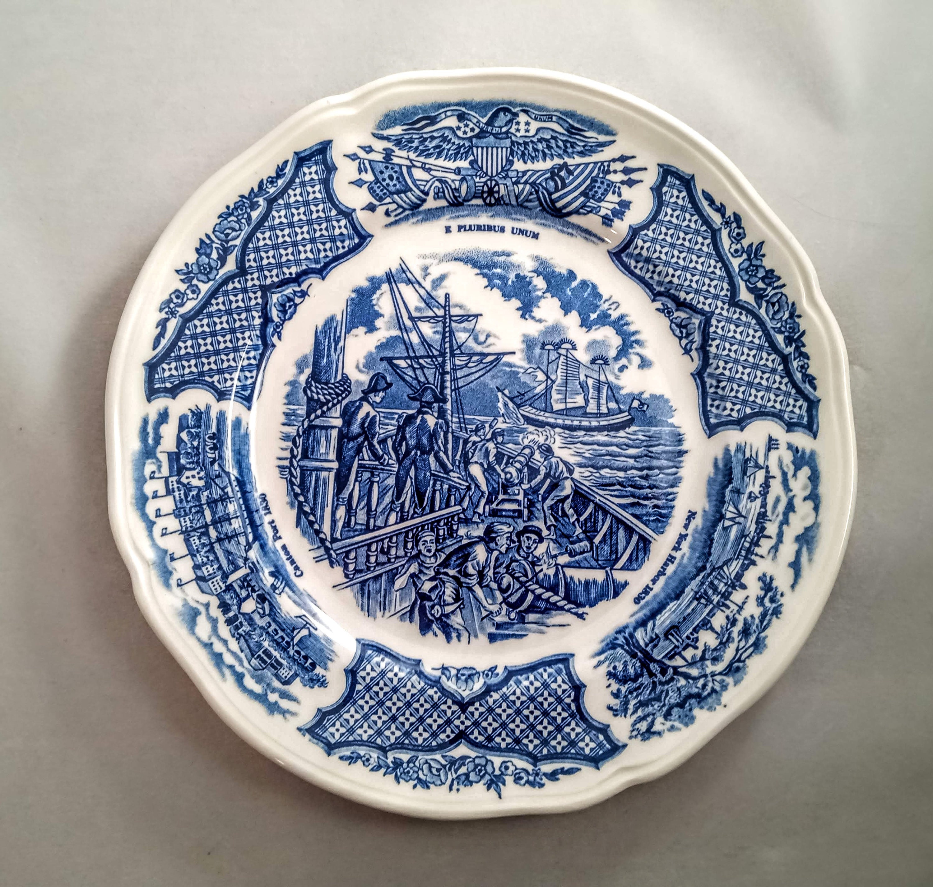 Blue and White Bread and Butter Plate 7 Alfred Meakin Fairwinds