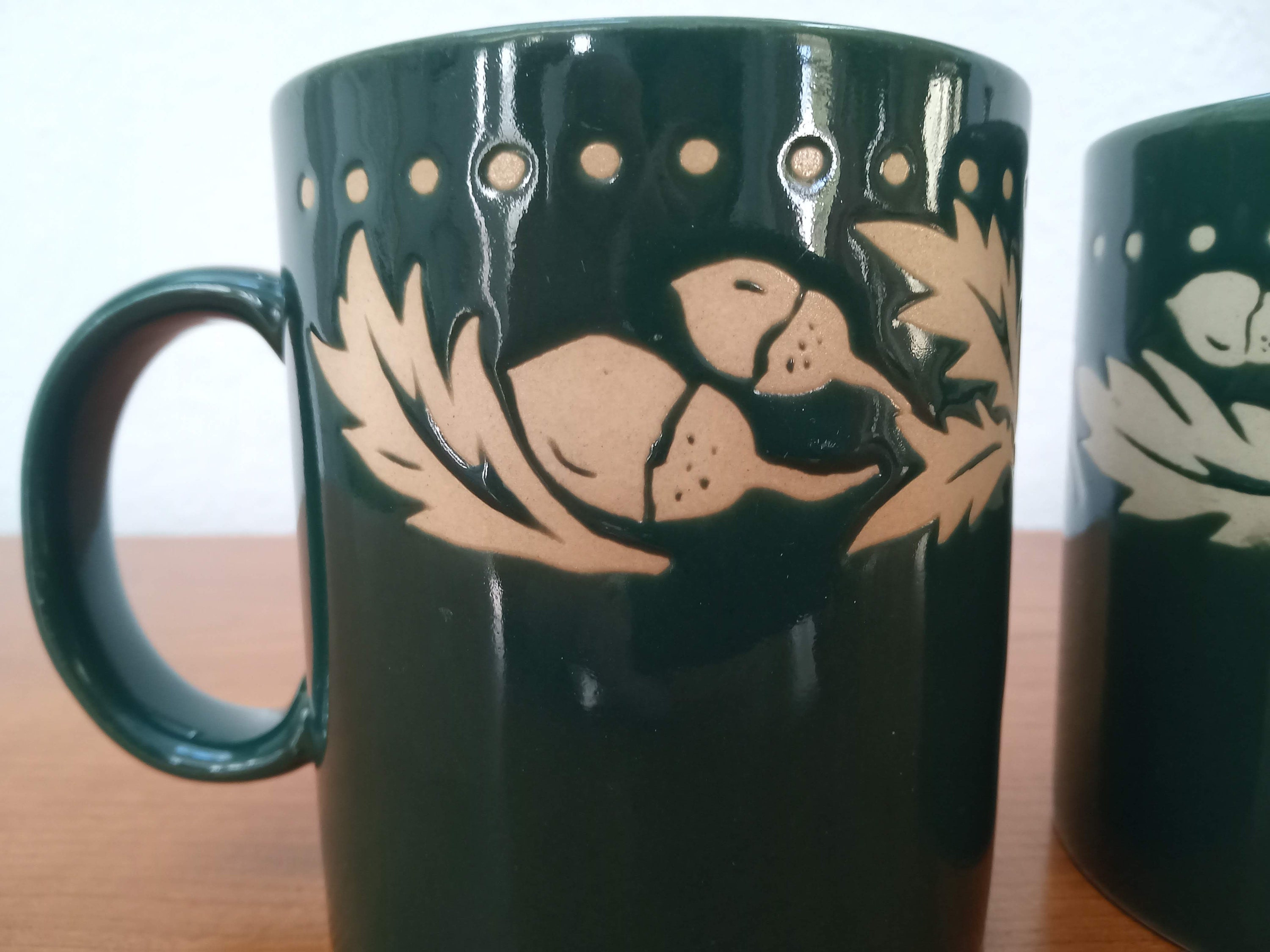 L.L. Bean Coffee Cups Set of 2 Mugs Green Tea Acorn Oak Etsy UK