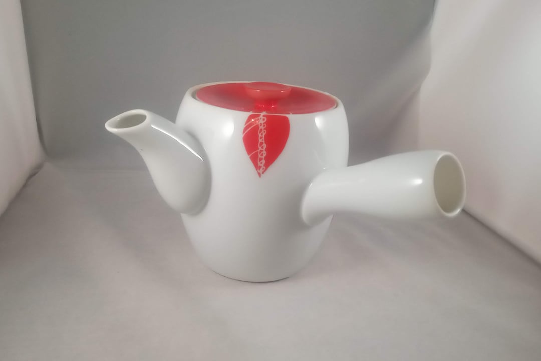Yokode Kyusu, Side Handle Teapot, White, Red, Yamaka, F100, With Lid