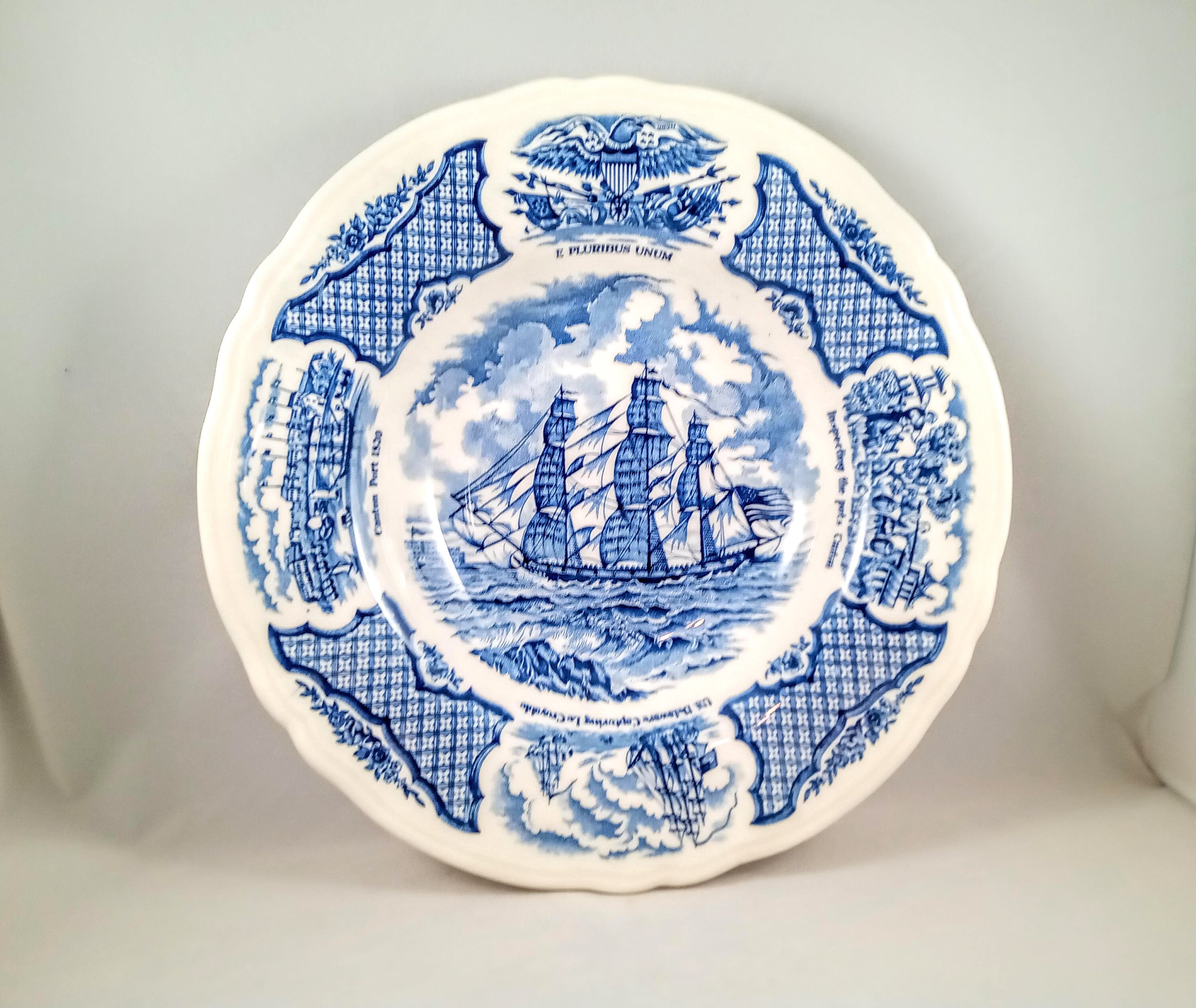 Alfred Meakin Fair Winds Blue 2 Cereal Bowls Staffordshire England 
