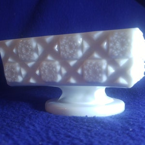 Westmoreland, Milk Glass, Candy Dish, Floral, Candleholder, JewelryDish, Centerpiece, Shabby Chic, Wedding, Flowers, Cottage Core, Old Quilt