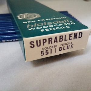 Non-photo Blue, Pencils, Suprablend, 551, Blue, Blaisdell, Woodcased, Ben Franklin,Non-repro Blue, Graphic Design, Unused, Box, Graphic Arts