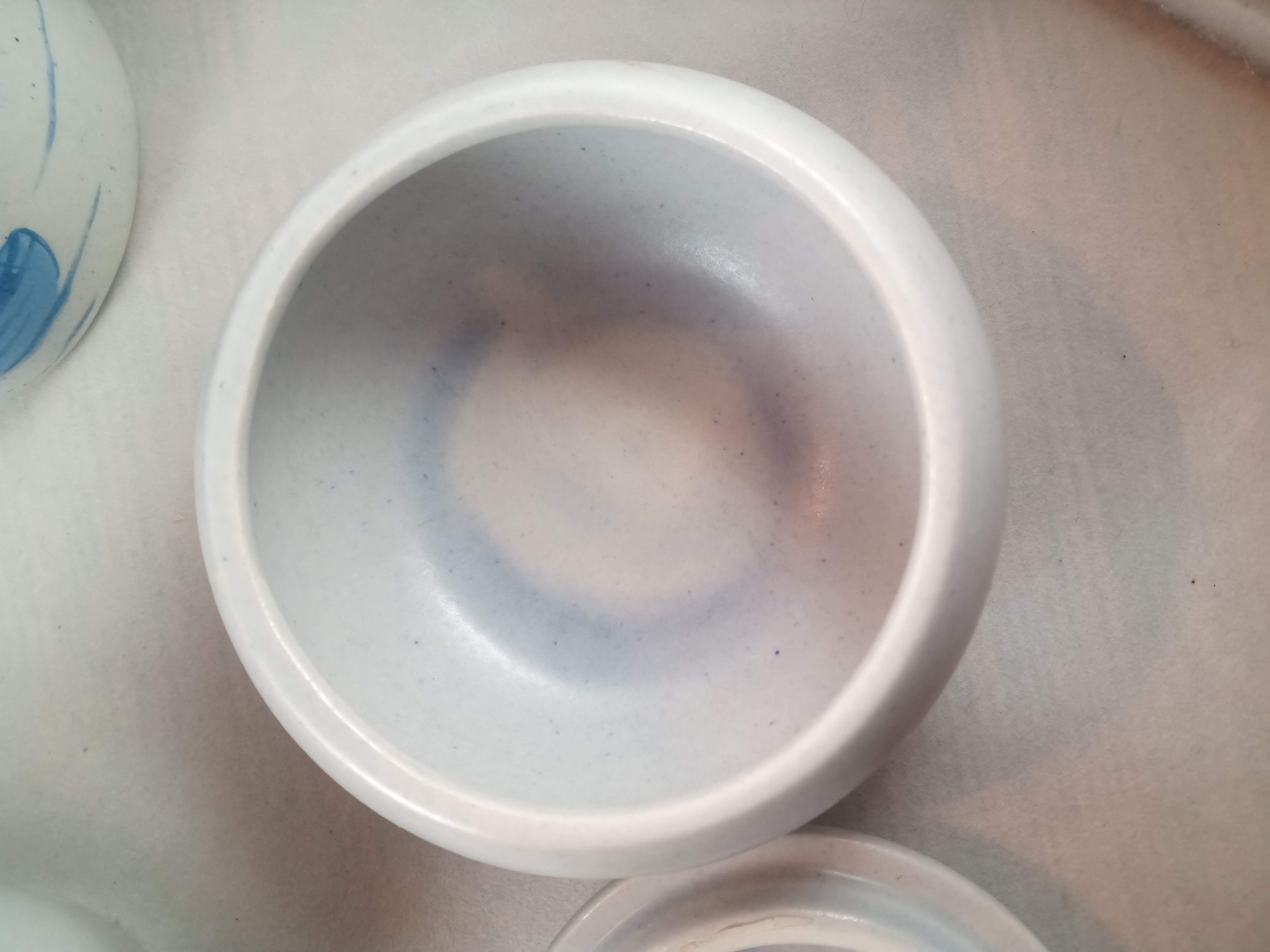 Ipswich Crafts Set 3 Cups Plus Sugar Bowl W/ Lid and Creamer low Tide