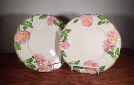 Salad Plates, Desert Rose, Set of Two, 1940s, Franciscan Ware