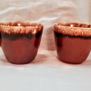 Pair, Brown Drip, Coffee Cups, Hull, Mugs, Oven Proof, Crestone, Stoneware, Set of Two, Excellent Condition, Unused Condition, Cottage Core