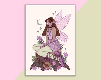 Fairy Hazel Print | Poster, Wall Decor, Artwork, Witch Poster, Witchy Illustration, Magical, Fairy Tale