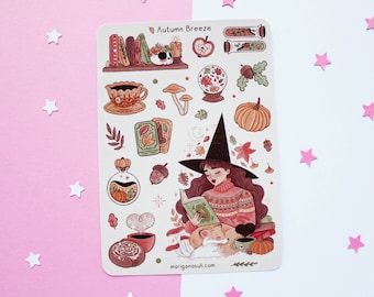 Autumn Breeze Stickerbogen | Journal Sticker, Scrapbook Sticker, Planner Sticker, magisch, Witchy, Spooky, Halloween, Herbst, Herbst